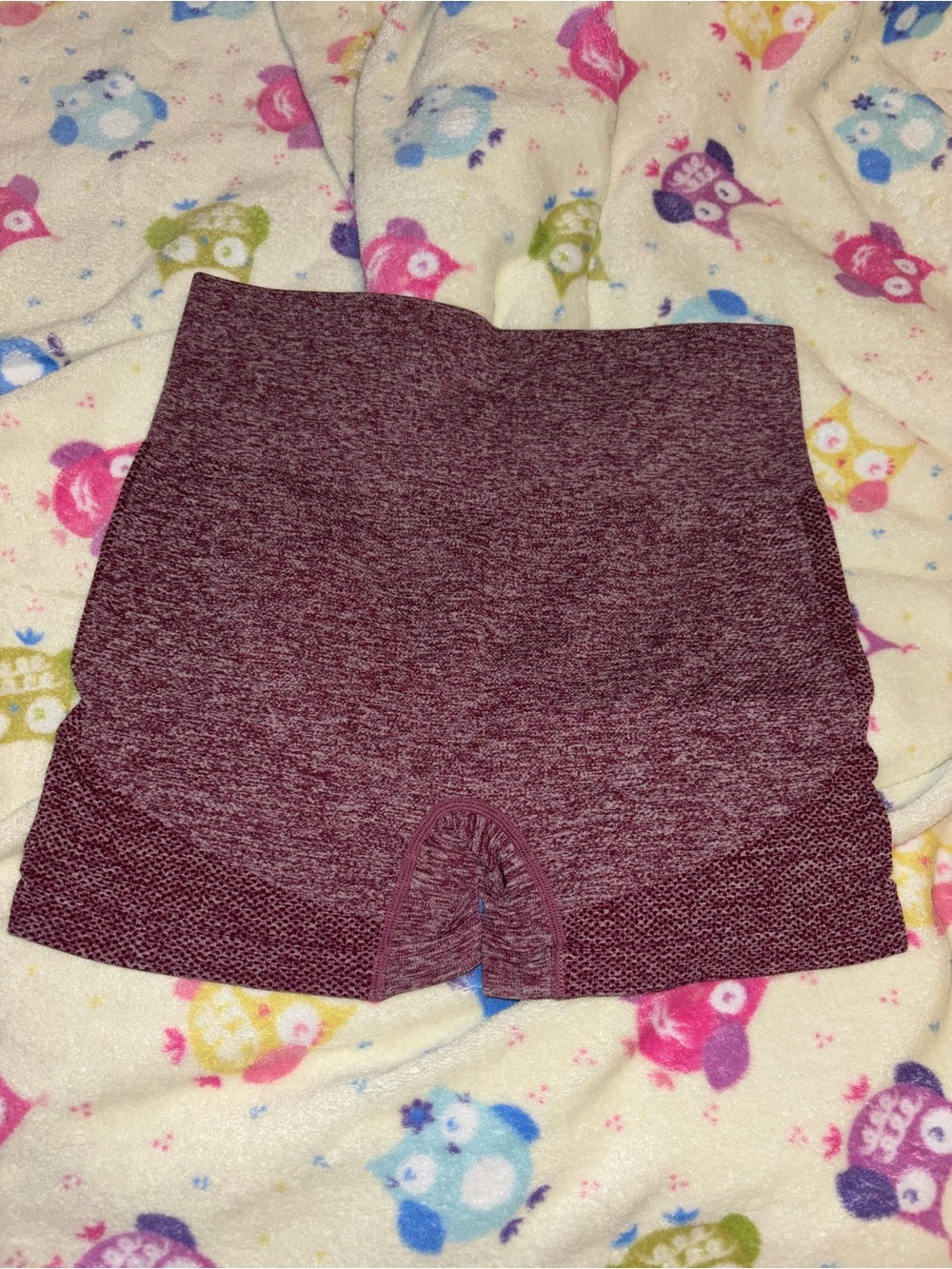 Seamless High-Waist Maroon Shapewear Shorts